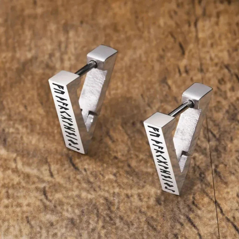 Kolczyki runiczne wikingów dla mężczyzn i kobiet nordyckie srebrne