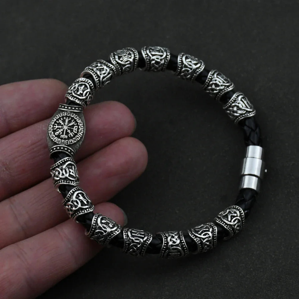 Bracelet Homme Viking Runes Nordiques argent