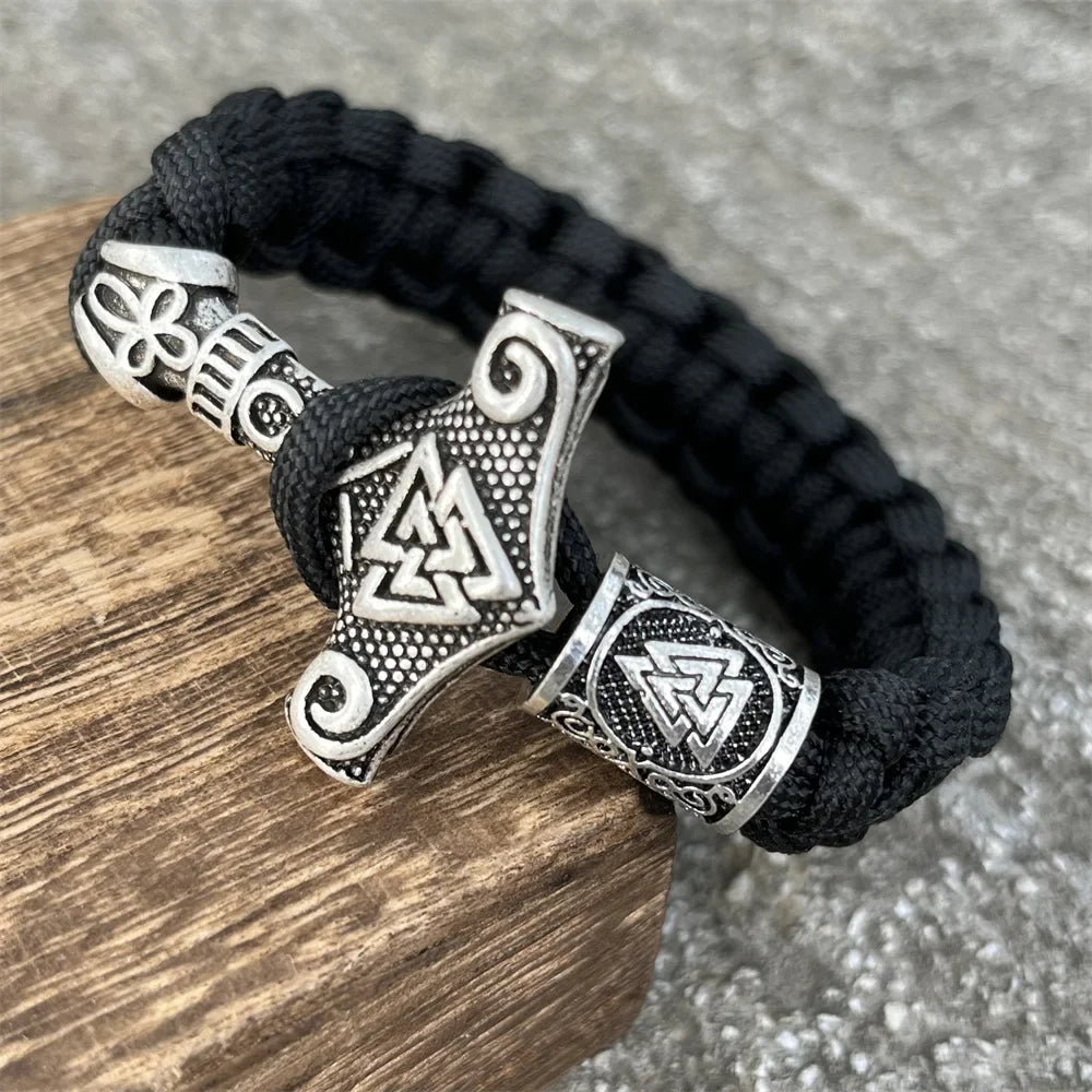 Bracelet Mjolnir - Marteau Thor Hammer Viking noir 2
