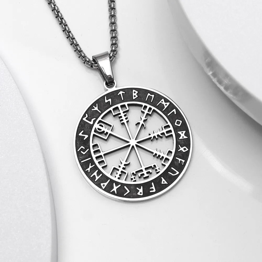 Kompas Vegvisir Viking Vedhæng Halskæde