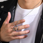 Wisiorek w stylu wikingów z okrągłym runicznym zawieszką ze stali 2