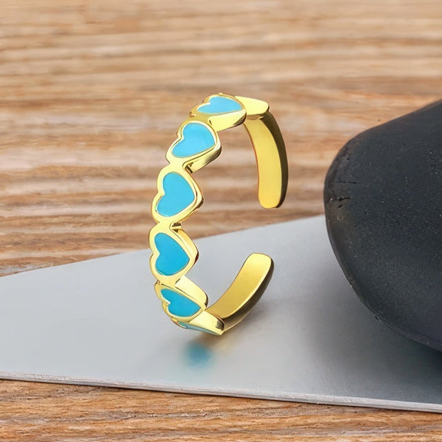 Pierścionek 6 Serc Damski Złoty 