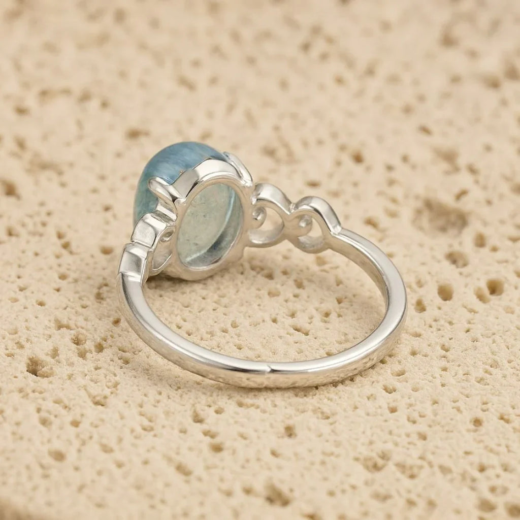 Bague Ajustable "Cristal de Mer" en Aigue-Marine