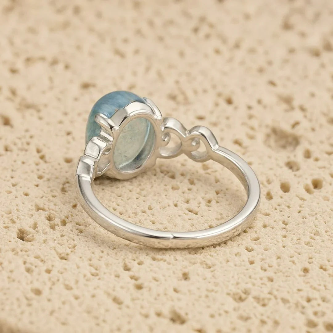 Bague Ajustable "Cristal de Mer" en Aigue-Marine