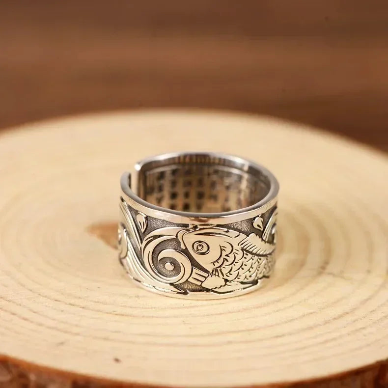 Bague Anneau avec Poissons de Style Ethnique
