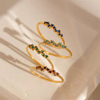 Pierścionek obrączka z cyrkonią kamień urodzinowy