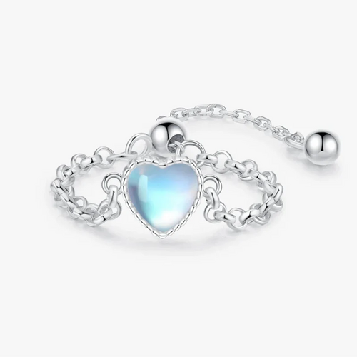 Pierścionek obrączka na płodność kobiety z kamieniem księżycowym