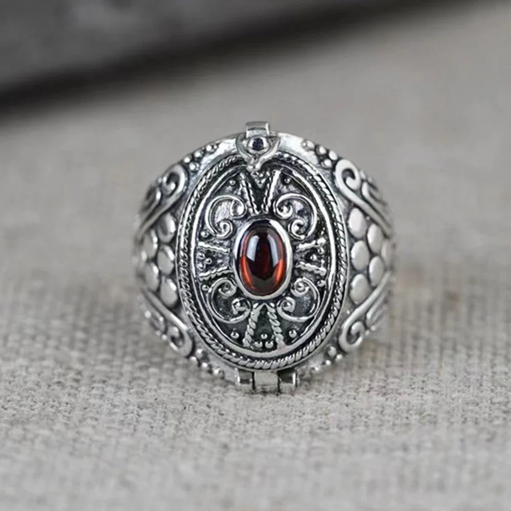 Pierścionek obrączka w stylu etnicznym z otwarciem