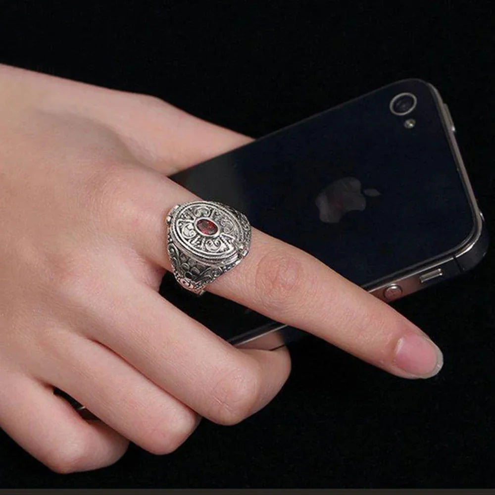 Pierścionek obrączka w stylu etnicznym z otwarciem