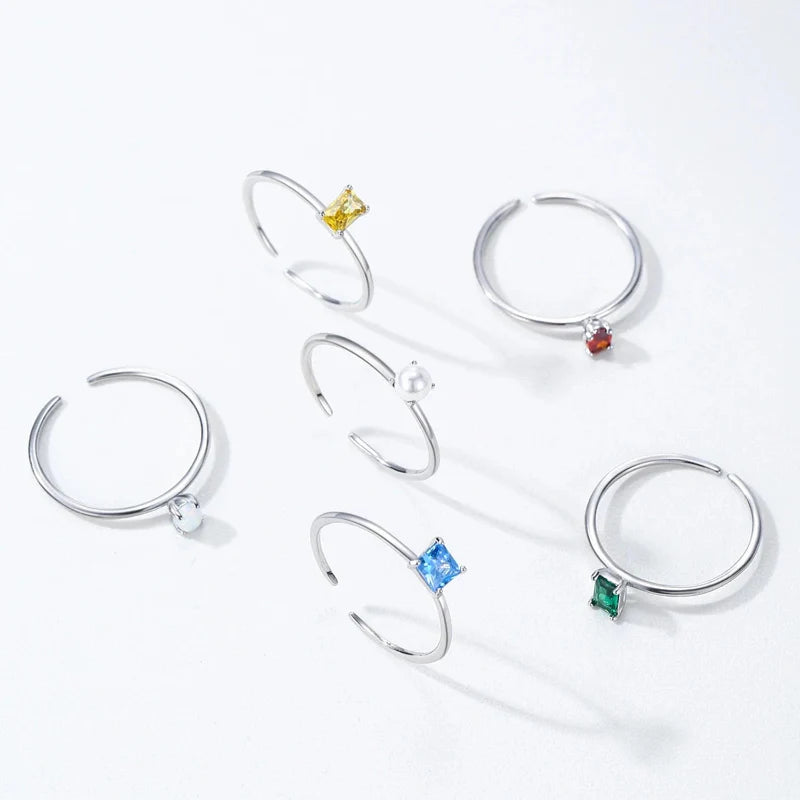 Bague Anneau en Zircon Coloré Pierre de Naissance