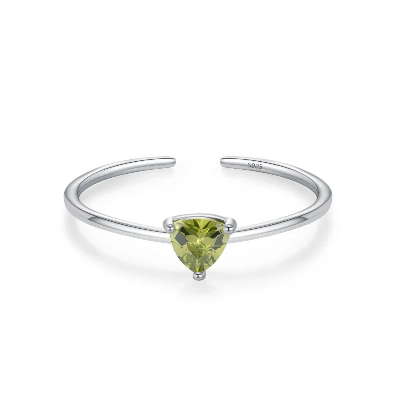 Pierścionek obrączka z kolorowym cyrkonem, kamień urodzinowy