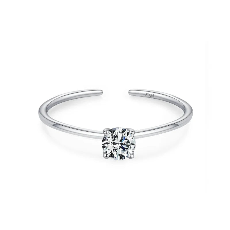 Pierścionek obrączka z kolorowym cyrkonem, kamień urodzinowy