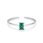 Pierścionek obrączka z kolorowym cyrkonem, kamień urodzinowy