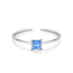 Pierścionek obrączka z kolorowym cyrkonem, kamień urodzinowy