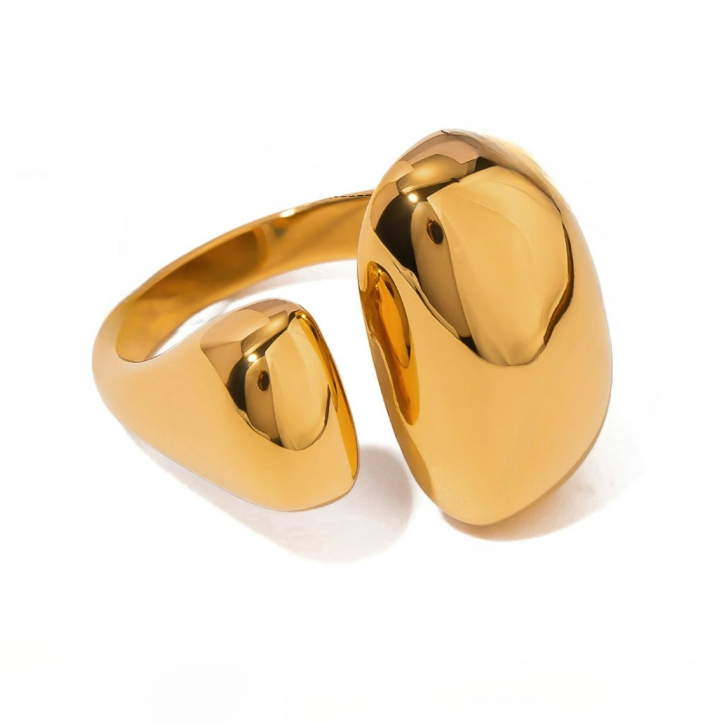 Pierścionek z podwójną kroplą wody