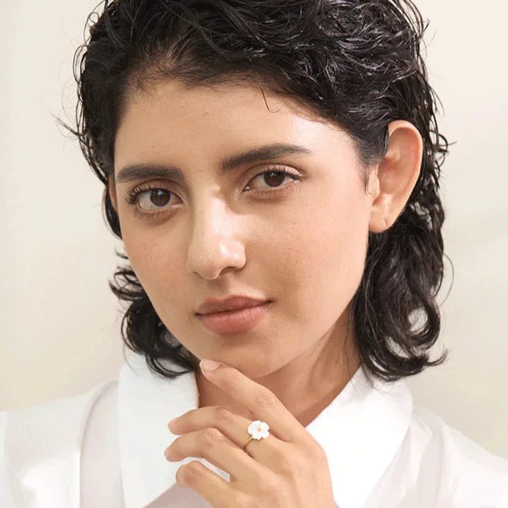 Pierścionek Obrączka Kwiat Margerytki