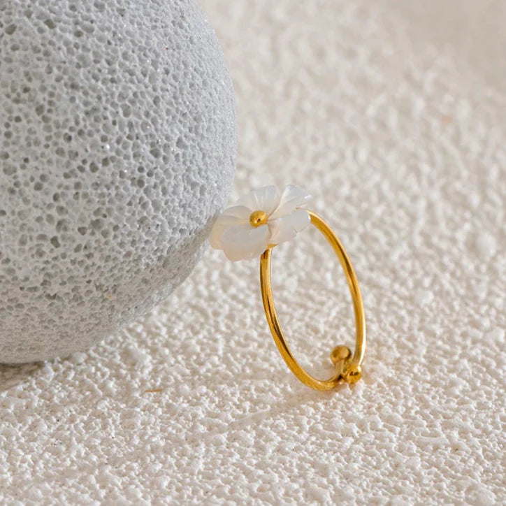 Pierścionek Obrączka Kwiat Margerytki