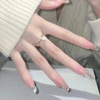 Pierścionek z pierścieniem w kształcie kwiatu tulipana z cyrkonią