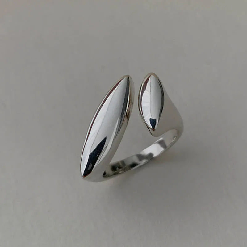 Pierścionek Obrączka Kropla Wody Srebrna