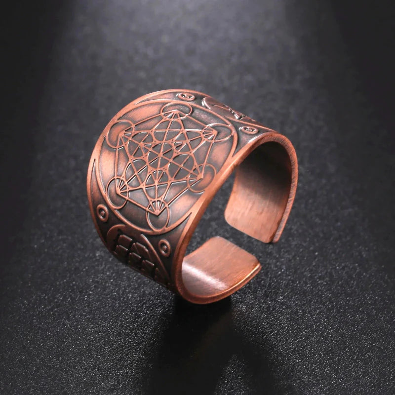 Bague Anneau Homme Cube de Métatron or rose