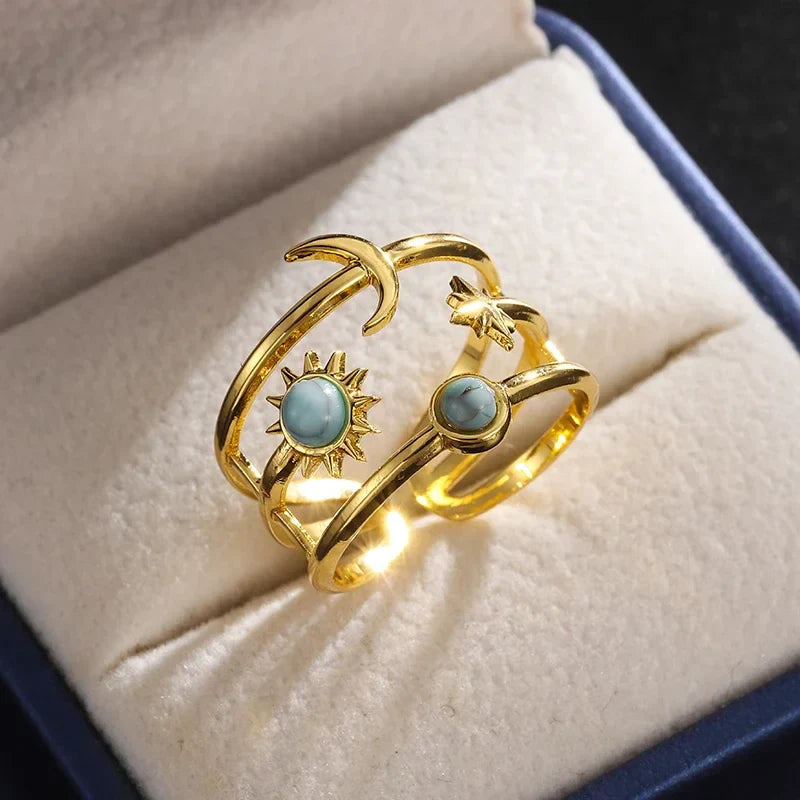 Pierścionek Obrączka Księżyc i Gwiazda