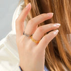 Pierścionek Obrączka Łapy złoty i srebrny