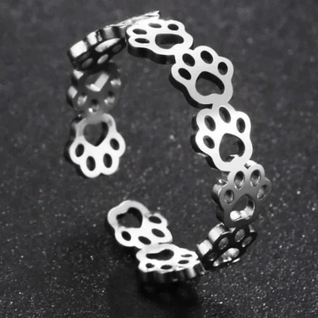 Pierścionek Obrączka Łapy srebrny