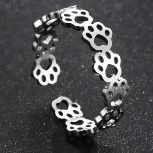 Pierścionek Obrączka Łapy srebrny