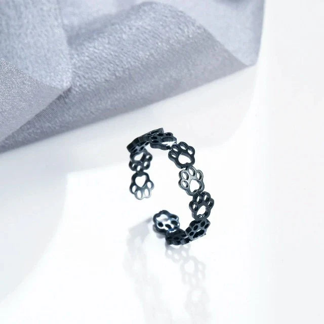 Pierścionek Obrączka Łapy czarny