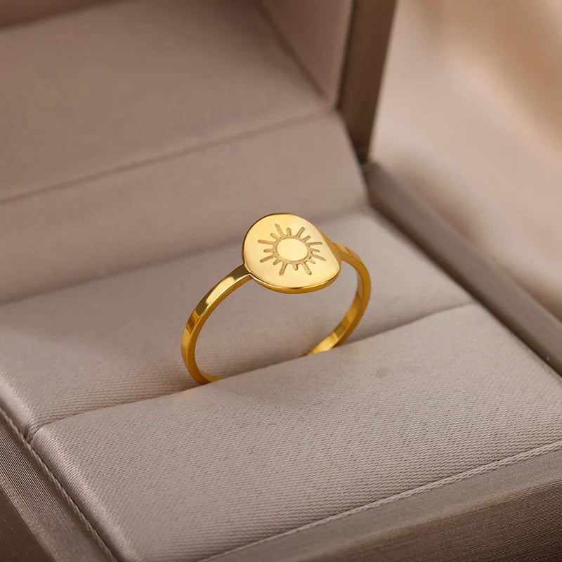 Bague Anneau Soleil Femme or