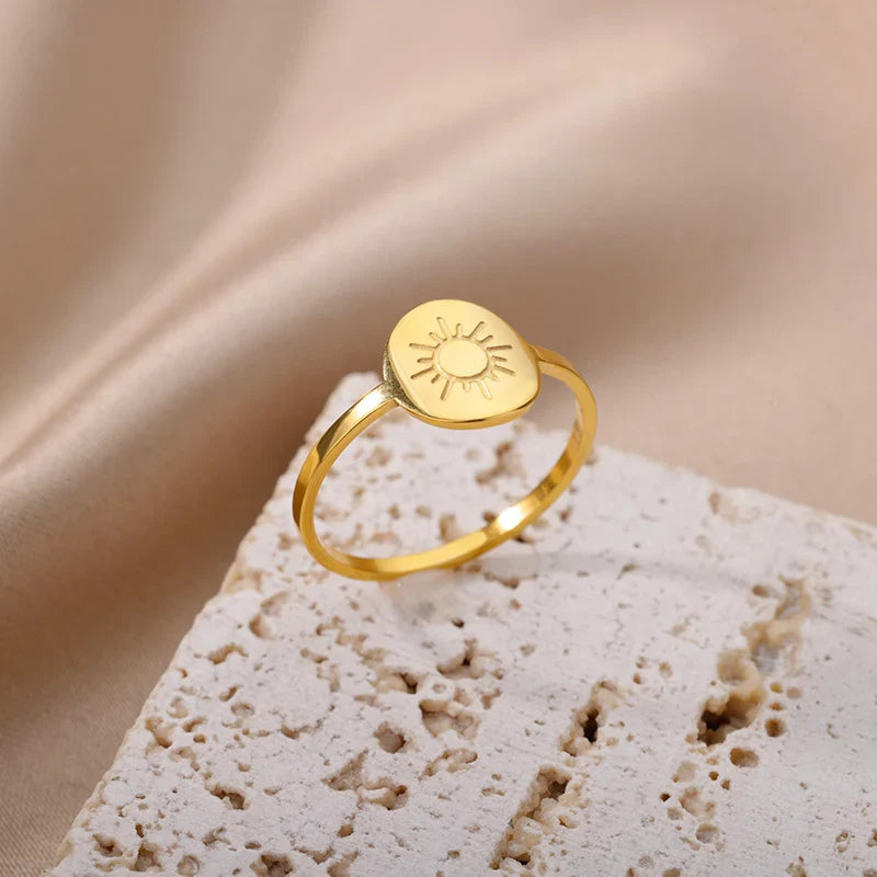 Bague Anneau Soleil Femme or