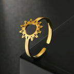 Pierścionek Obrączka Słońce dla Kobiet złoty