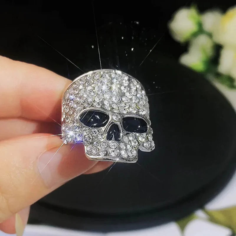 Bague Anneau Tête de Mort en Strass