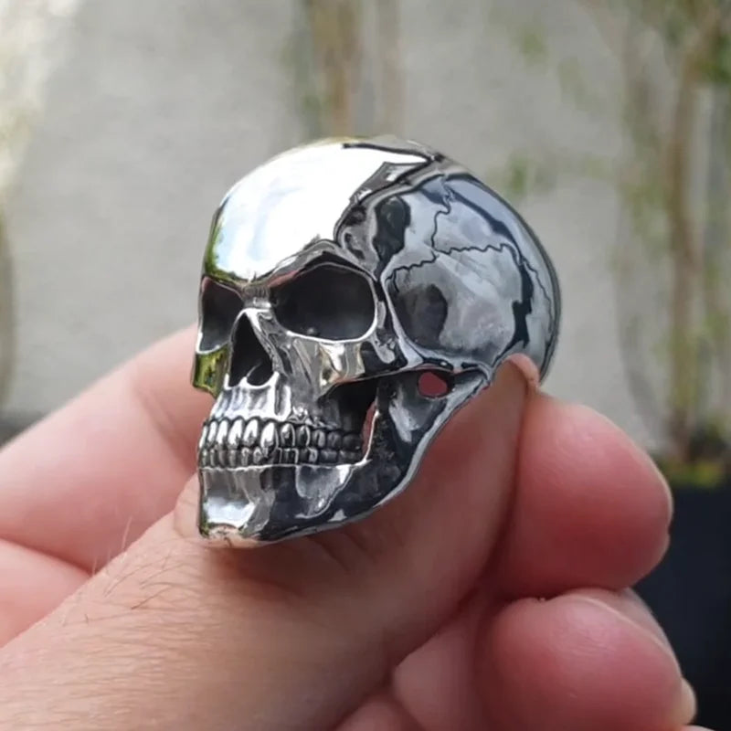 Bague Anneau Tête de Mort Gothique