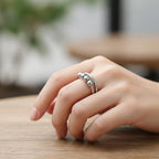 Pierścionek Antystresowy z Obracającymi się Perłami 