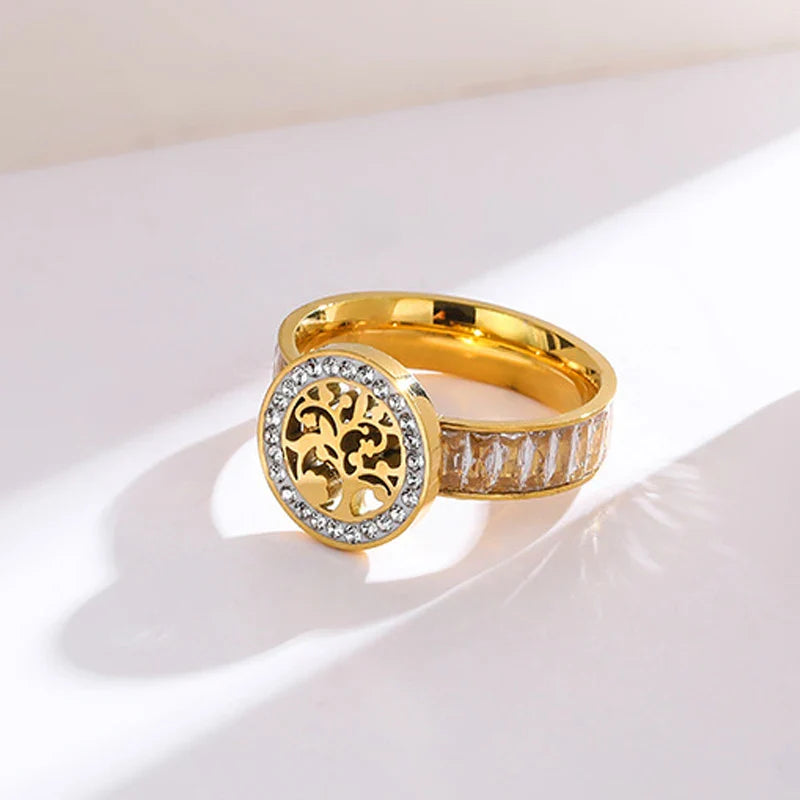 Bague Arbre de Vie avec Zircon