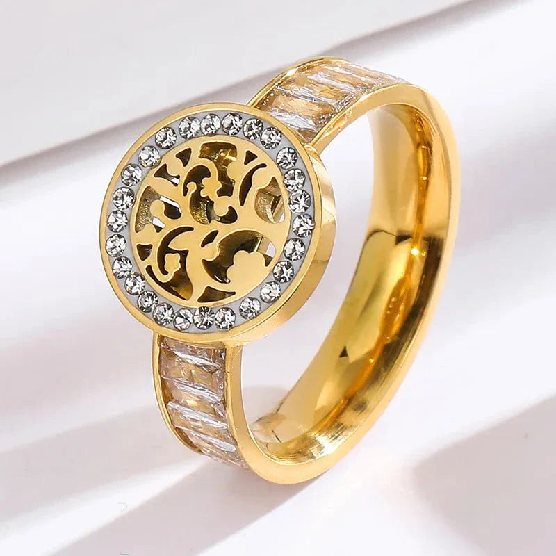 Bague Arbre de Vie avec Zircon