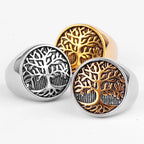 Pierścionek Drzewo Życia dla mężczyzny złoto i srebro