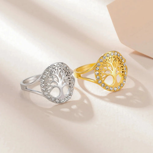Pierścionek Drzewo Życia Cyrkonia dla Kobiet srebrny