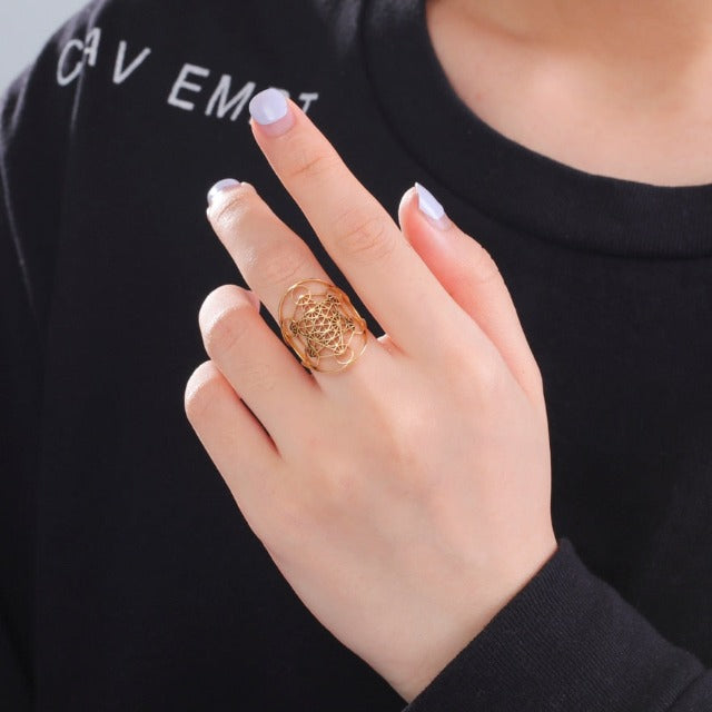 Pierścionek Archanioł Metatron złoty