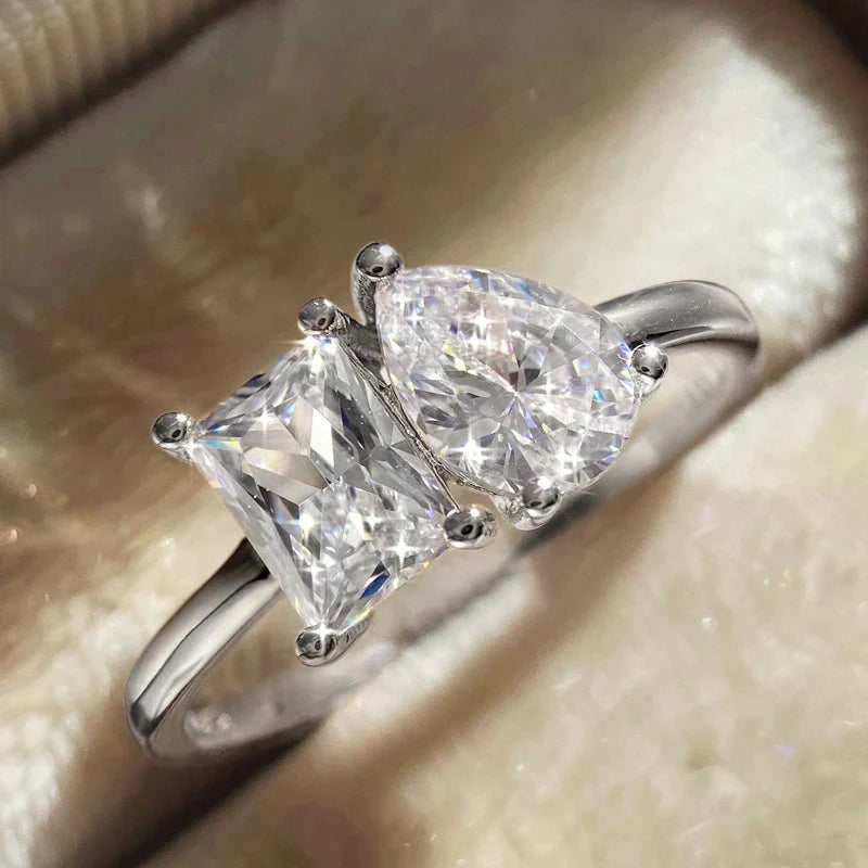 Bague avec Goutte d'Eau en Zircon argent