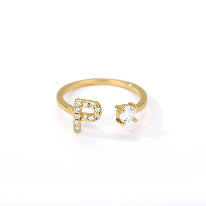 Spersonalizowany pierścionek z inicjałem p