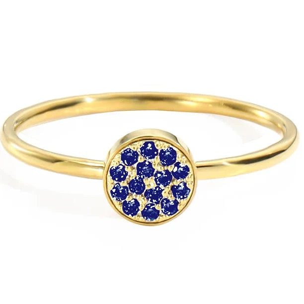 Damski pierścionek z małymi okrągłymi kamieniami urodzeniowymi – wrzesień