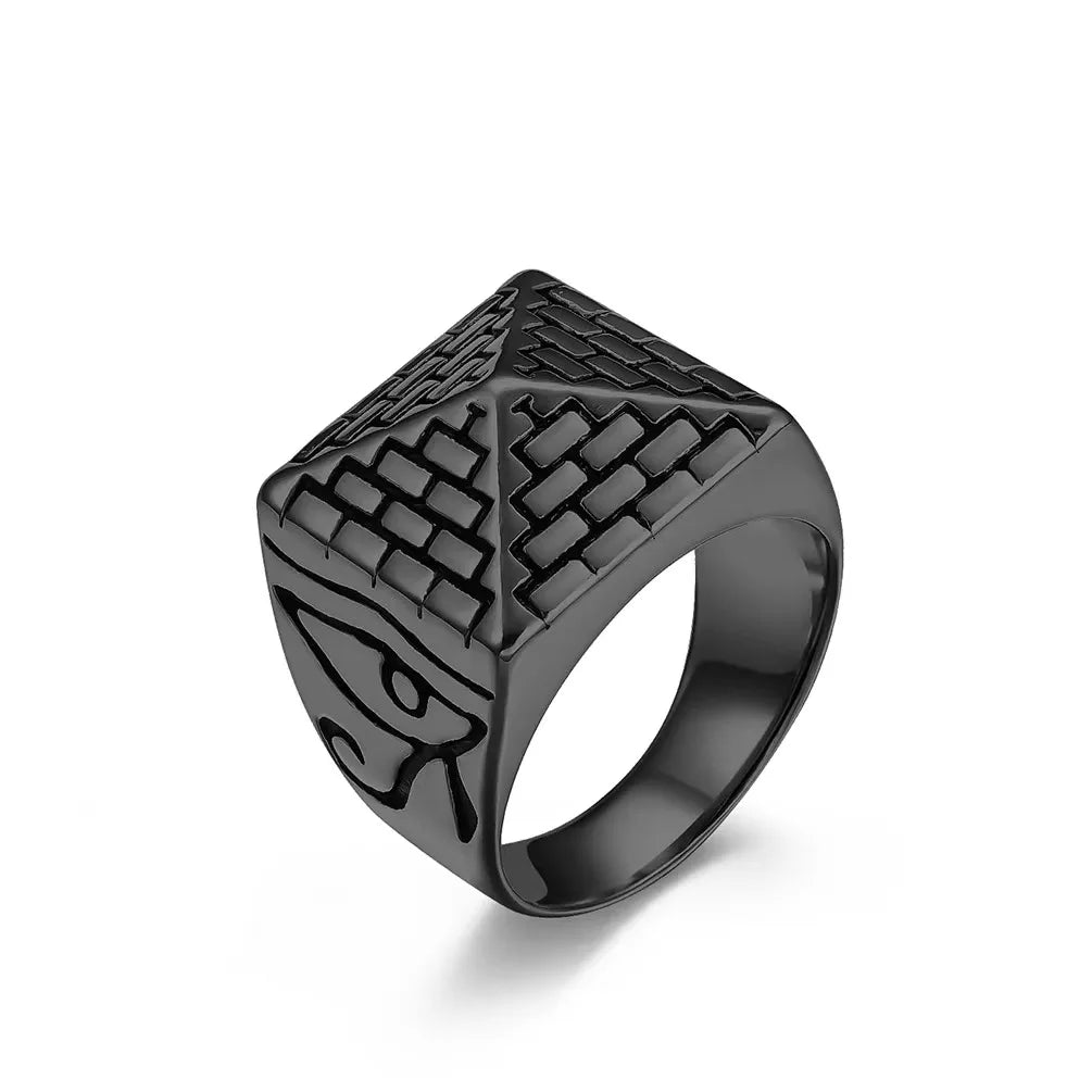 Bague avec Pyramide Egyptienne noir