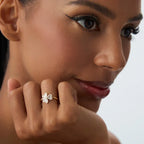 Pierścionek z koniczyną o 3 listkach z cyrkonią