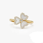 Pierścionek z koniczyną o 3 listkach z cyrkonią