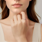 Pierścionek z koniczynką o 4 listkach z cyrkoniami