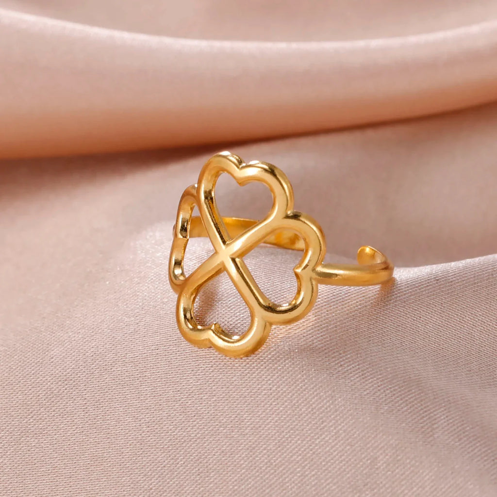Bague avec Trèfle à 4 Feuilles pour Femme or