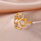 Pierścionek z 4-listną koniczyną dla kobiet złoty