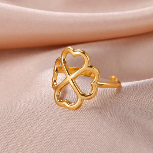 Pierścionek z 4-listną koniczyną dla kobiet złoty